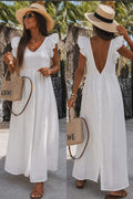 Robe Longue Blanche – Élégante & Fluide