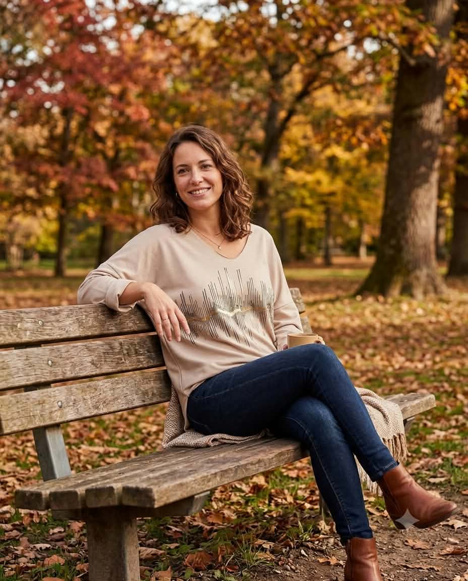 Pull Crème Manches Longues Femme – Taille Unique 36/42