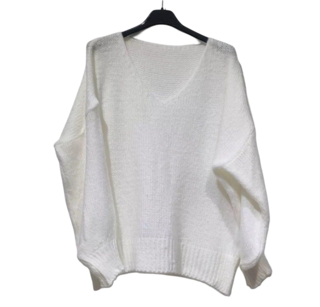 Pull blanc oversize