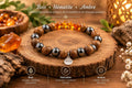 Bracelet Hématite, Bois & Ambre Baltique 8mm – Fabrication Française