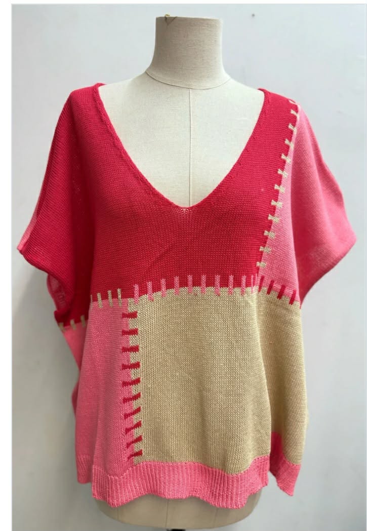 Pull Fin Style Patchwork Oversize – Du 40 / 50