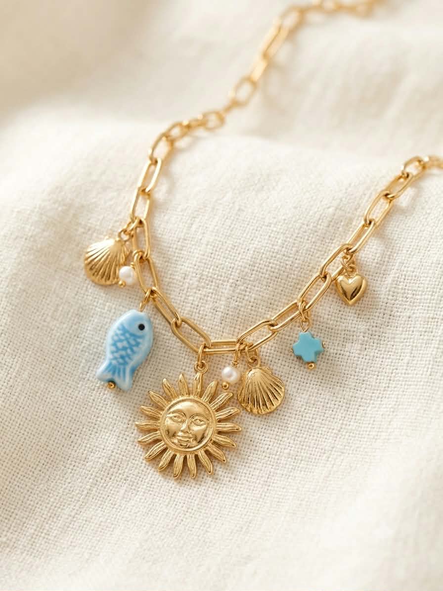 Collier Breloque Poisson Femme – Acier Inoxydable