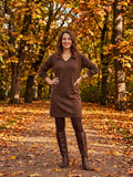 Robe Pull Chocolat – Taille Unique 36/42 | Douceur & Style Hivernal