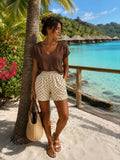 Short Beige à Pois Marron