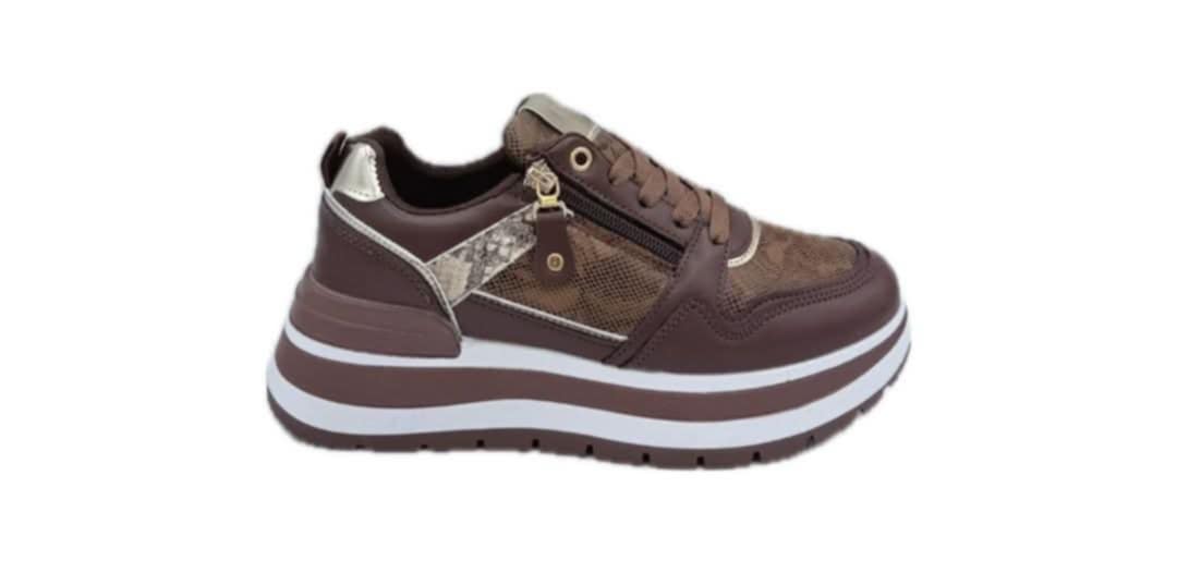 Baskets Compensées Femme Lacets et Zip Tailles 38, 39, 40