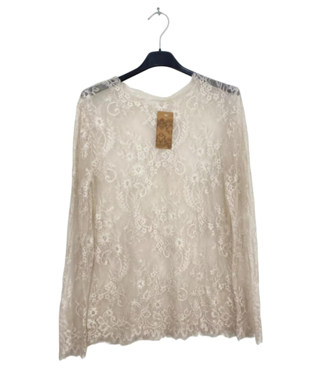 T-shirt manches longues en dentelle