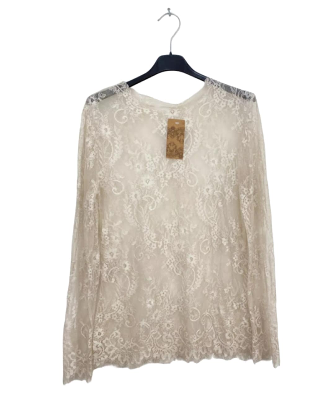 T-shirt manches longues en dentelle