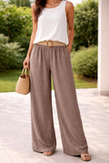 Pantalon Large Fluide –Taille Élastique-Avec Ceinture