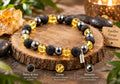 Bracelet Lithothérapie Pierre de Lave, Citrine & Hématite | 8mm