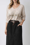 pull créme manches longues